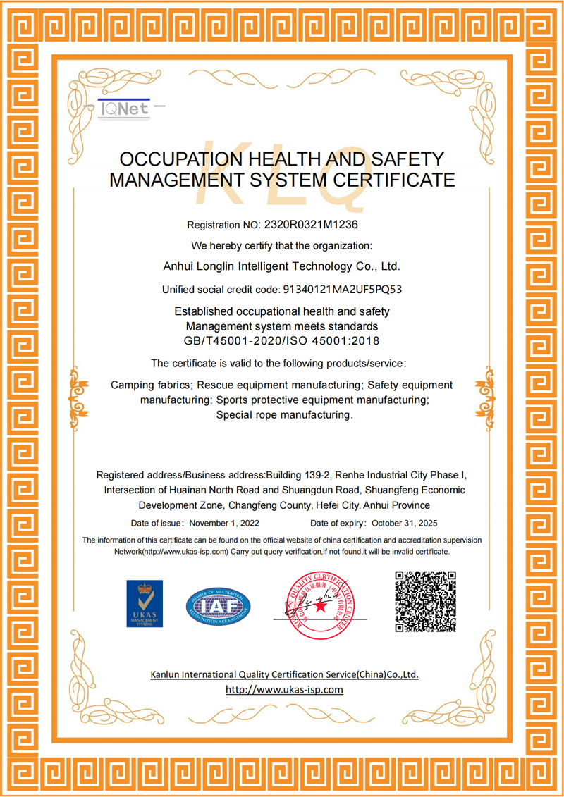 安徽龙鳞智能科技有限公司职业健康英文版