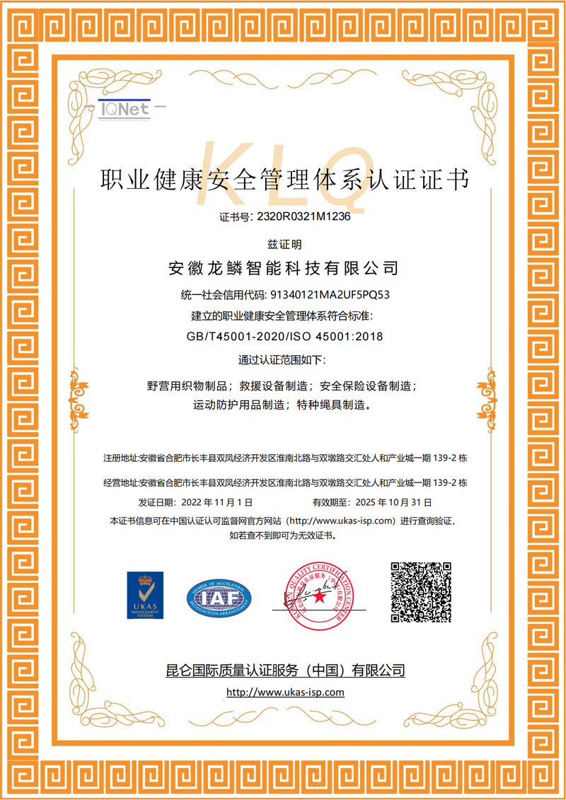 安徽龙鳞智能科技有限公司职业健康中文版